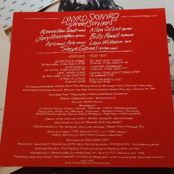 Lynyrd Skynyrd Street Survivors vintage original 1977 album & 2 inserts. - Picture 7 of 12